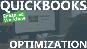 Customer using QuickBooks online and lexul field service on computer