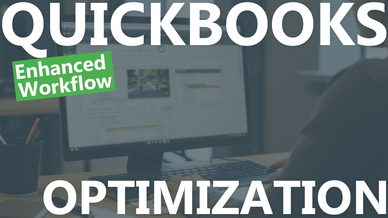 Customer using QuickBooks online and lexul field service on computer